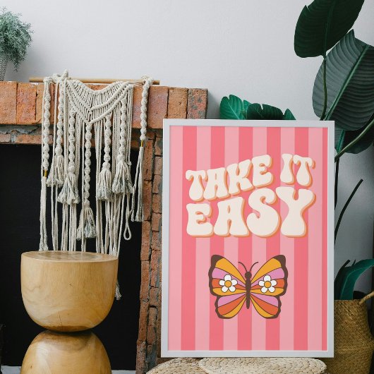 Take It Easy – Entspanntes Typografie-Poster  ポスター