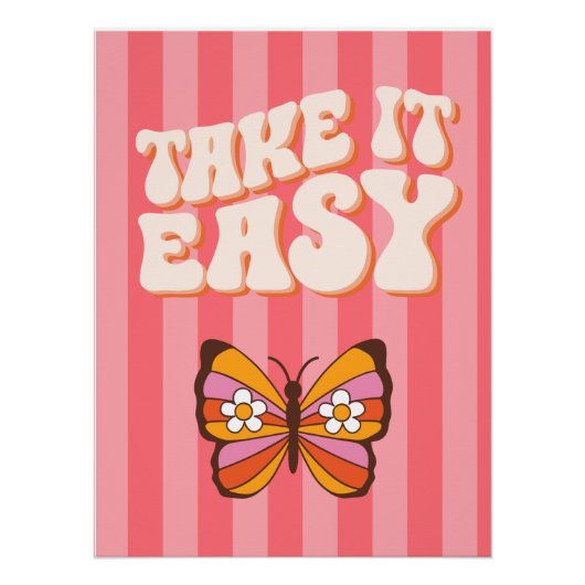 Take It Easy – Entspanntes Typografie-Poster  ポスター (正面)