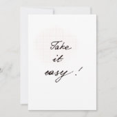 Take it easy minimal handwritten card カード (正面)