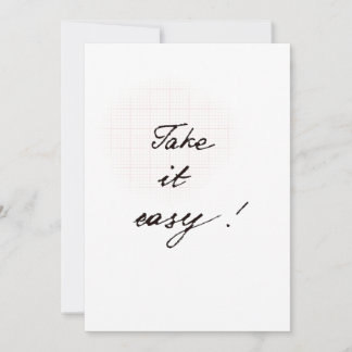 Take it easy minimal handwritten card カード