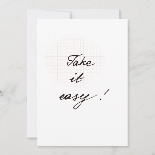 Take it easy minimal handwritten card カード (正面)