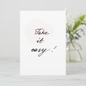 Take it easy minimal handwritten card カード (スタンド正面)