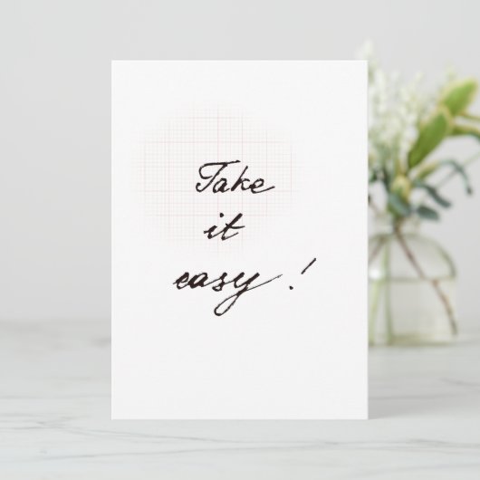 Take it easy minimal handwritten card カード (スタンド正面)