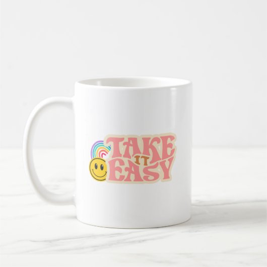 Take It Easy Mug | Relaxing Quote Coffee Cup コーヒーマグカップ (左)