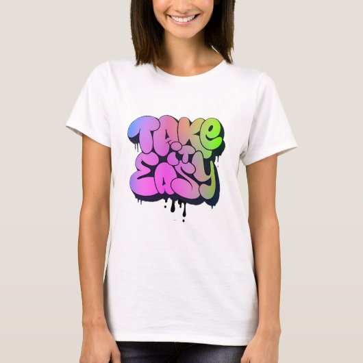 Take It Easy Neon Graffiti Tee Uplift Collection Tシャツ (正面)