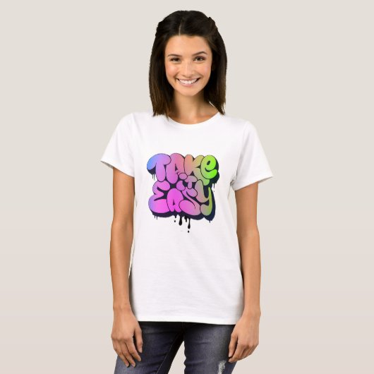 Take It Easy Neon Graffiti Tee Uplift Collection Tシャツ (正面フル)