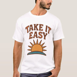 Take It Easy Retro Sun T-Shirt Design  Tシャツ