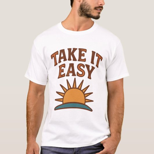 Take It Easy Retro Sun T-Shirt Design Tシャツ (正面)