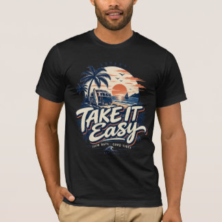 Take It Easy Slow Days Good Vibes Vintage Beach Tr Tシャツ