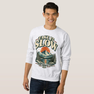Take It Slow Vintage Mountain Sunset Sweatshirt – スウェットシャツ