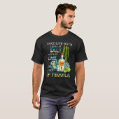 Take Life With Salt Lime Tequila Cocktail Bartende Tシャツ (正面フル)