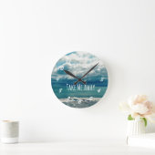 Take Me遠くにビーチ引用文 ラウンド壁時計 (ホーム)