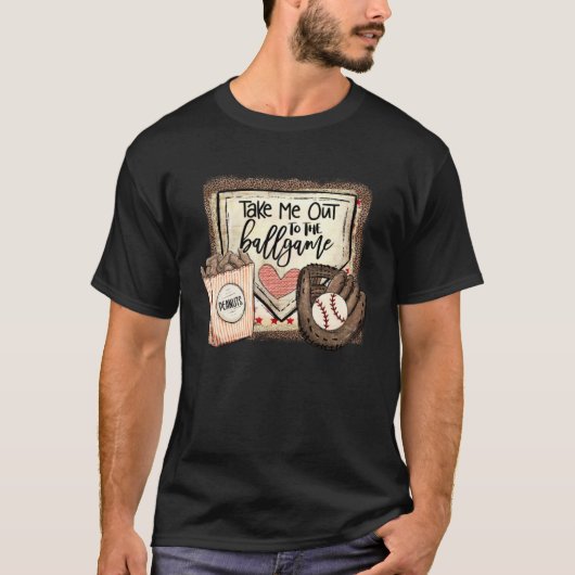 Take Me Out To The Ball Game Baseball Softball Leo Tシャツ (正面)