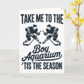 Take Me To The Boy Aquarium Funny Saying Hockey Ga カード (黄色い花)