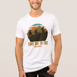 "Take Me To The Mountains" Retro Hiking Silhouette トライブレンドＴシャツ