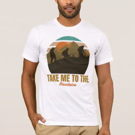 "Take Me To The Mountains" Retro Hiking Silhouette Tシャツ