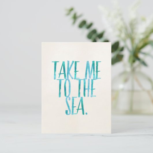 Take Me to the Sea -ビーチ引用文 ポストカード (スタンド正面)