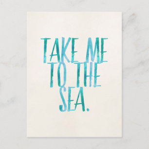 Take Me to the Sea -ビーチ引用文 ポストカード