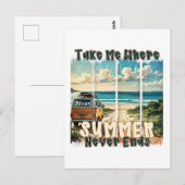 Take Me Where Summer Never Ends -レトロビーチVibes ポストカード (正面/裏面)