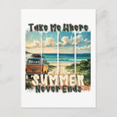 Take Me Where Summer Never Ends -レトロビーチVibes ポストカード (正面)