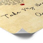 Take My Breathヴィンテージのハート遠くにソング歌詞プリント ポスター (角)