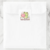 Take My Heart Frog Sticker Cute Frog Giving Heart  スクエアシール (バッグ)