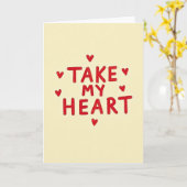 Take My Heart Simple Love Card カード (黄色い花)