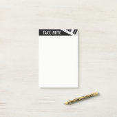 "Take Note"ミュージカルピアノブラックとホワイト ポストイット (デスク上)