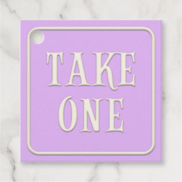 "Take One"ティービクトリアンパーティーパープルスクエア フェイバータグ