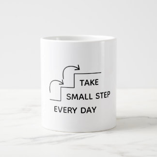 Take Small Steps Every Day – Minimalist Motivation ジャンボコーヒーマグカップ