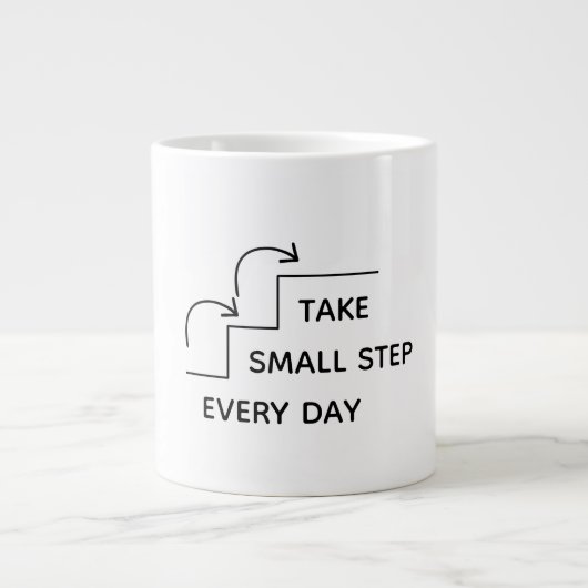 Take Small Steps Every Day – Minimalist Motivation ジャンボコーヒーマグカップ (正面)