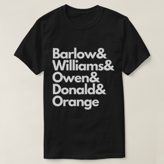 Take That - Surnames Edition Tシャツ (デザイン正面)