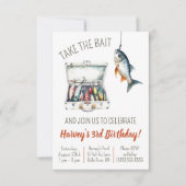 Take the Bait, Fishing Themed Birthday Party 招待状 (正面)