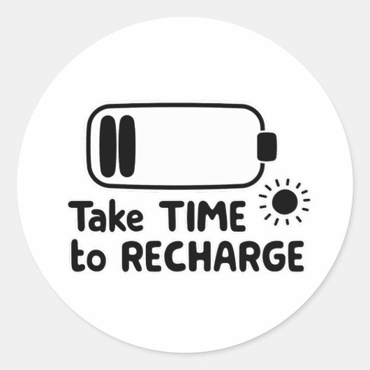 Take Time to Recharge - Self Care ラウンドシール (正面)