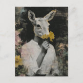  Take Time To Smell The Flowers Deer Collage ポストカード (正面)