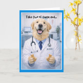 Take Two Dog Bones Get Well Card  DBA-1 カード (黄色い花)