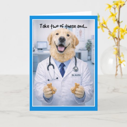Take Two Dog Bones Get Well Card DBA-1 カード (黄色い花)