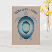 Take your time sea turtle inspirational quote カード (黄色い花)