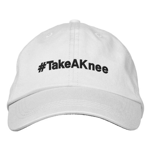 #TakeAKnee，平和的な政治的抗議 刺繍入りキャップ (正面)