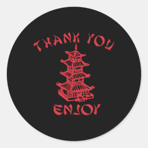 Takeaway Food Thank You Asian中国のさん ラウンドシール