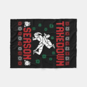 Takedown Season Girls Wrestling Ugly Sweater Chris フリースブランケット (正面(横))
