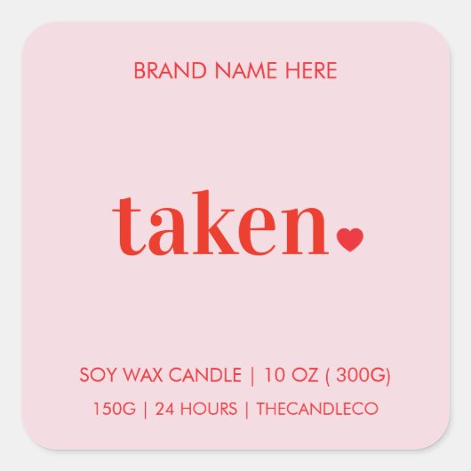 Taken Heart Minimalist Romantic スクエアシール (正面)