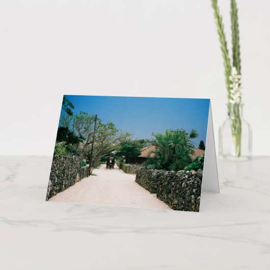 taketomi_iland okinawa japan 箔グリーティングカード (花)