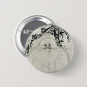 TakiのKateiの浮世絵著マツの下の雪だるま 缶バッジ (正面&裏面)