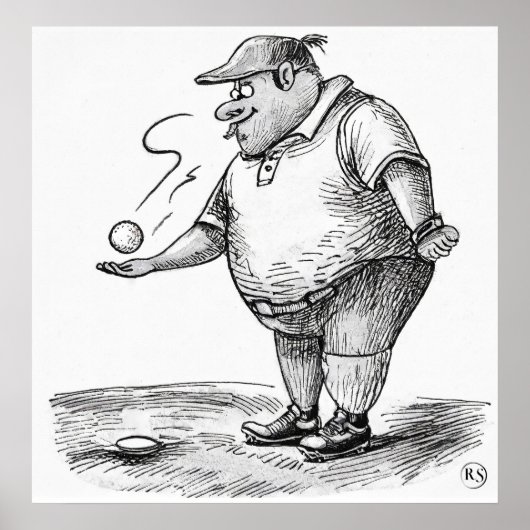 Taking A Drop - Golf Artプリント ポスター (正面)