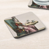 Taking Coffeeのファッションプレート、c.1695 (engravi女性 コースター (左側)