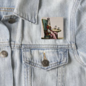 Taking Coffeeのファッションプレート、c.1695 (engravi女性 缶バッジ (インサイチュ)