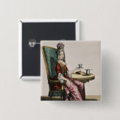 Taking Coffeeのファッションプレート、c.1695 (engravi女性 缶バッジ (正面&裏面)