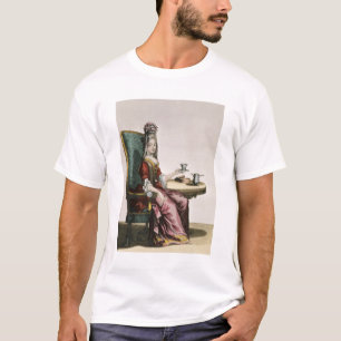 Taking Coffeeのファッションプレート、c.1695 (engravi女性 Tシャツ