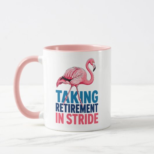 Taking Retirement in Stride Flamingo Beach Theme マグカップ (左)